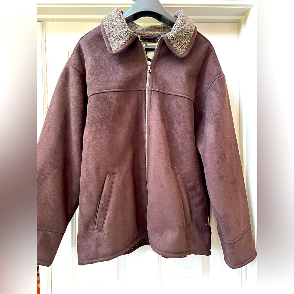 Luxe brown “suede” like feel men’s jacket, XL